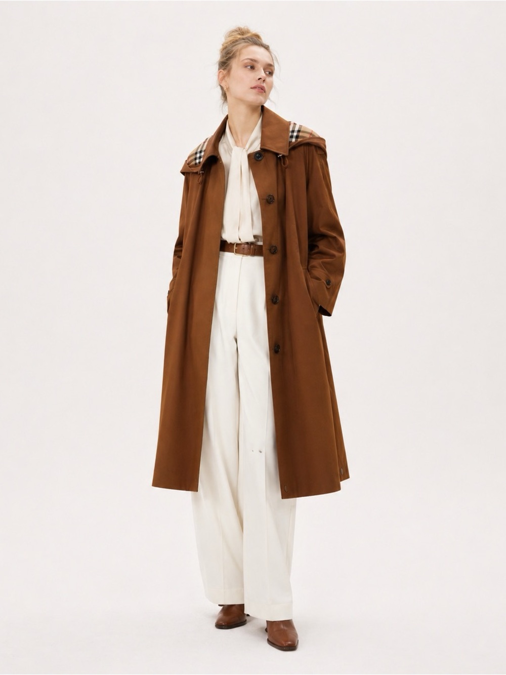 Burberry Women’s Hooded Single-Breasted Coat with hood New US4